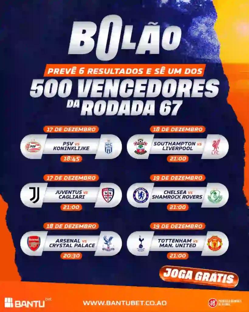 Bolao rodada 67 bantu bet