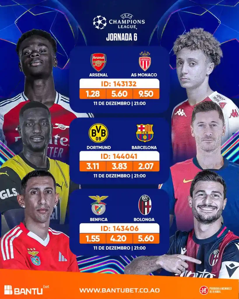 Champions ligue Jornada 6 2024/2025