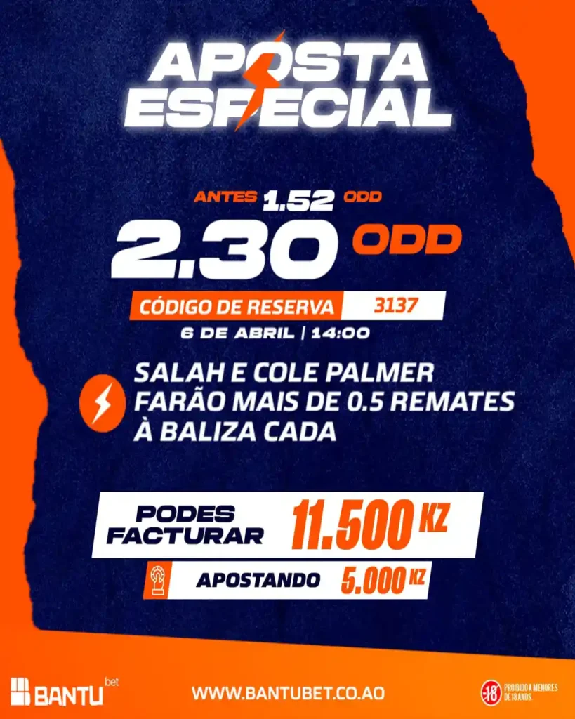 Odd aumentada Aposta Especial Bantu Bet
